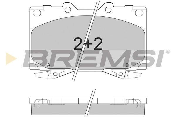 Set of brake linings, disc brake