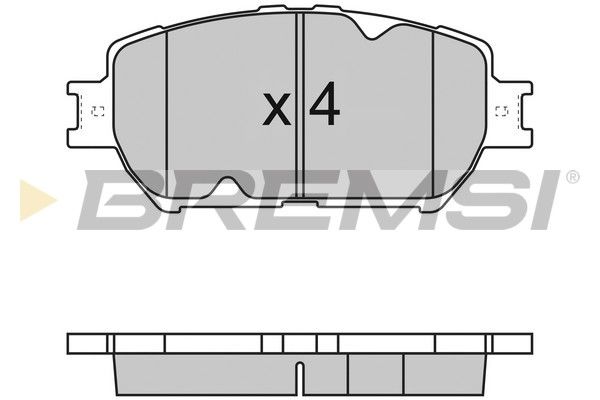 Set of brake linings, disc brake