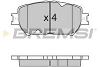 Set of brake linings, disc brake