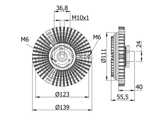 Coupling, radiator fan