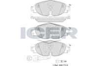 Set of brake linings, disc brake