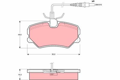 Set of brake linings, disc brake