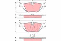 Set of brake linings, disc brake