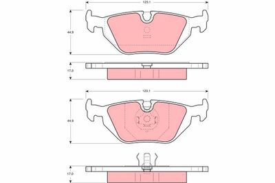 Set of brake linings, disc brake