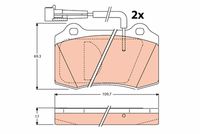 Set of brake linings, disc brake