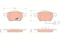 Set of brake linings, disc brake