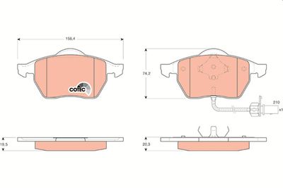 Set of brake linings, disc brake