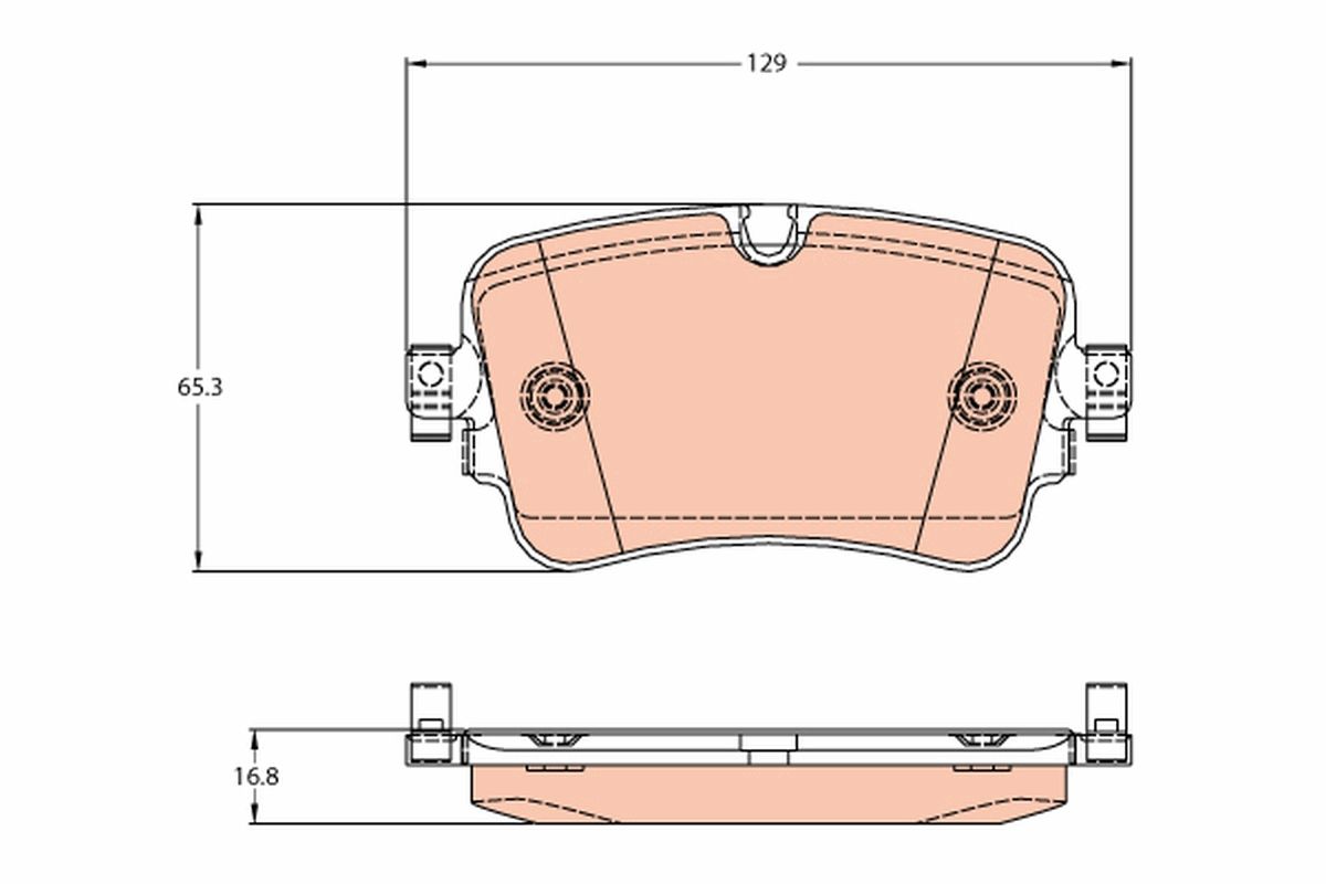 Set of brake linings, disc brake