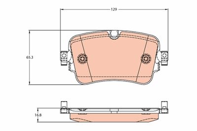 Set of brake linings, disc brake