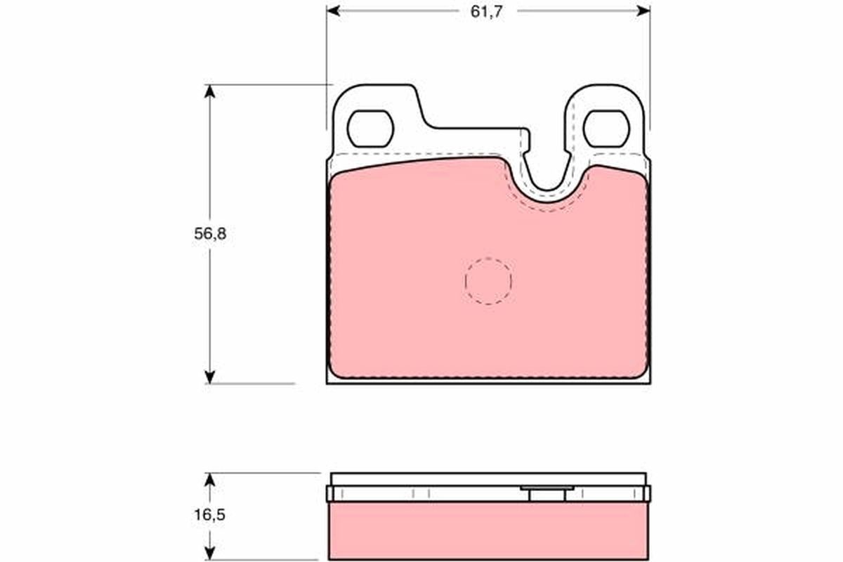 Set of brake linings, disc brake