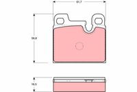 Set of brake linings, disc brake