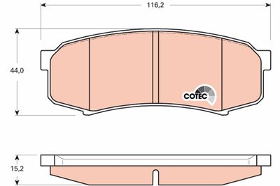 Set of brake linings, disc brake