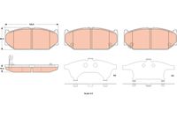 Set of brake linings, disc brake