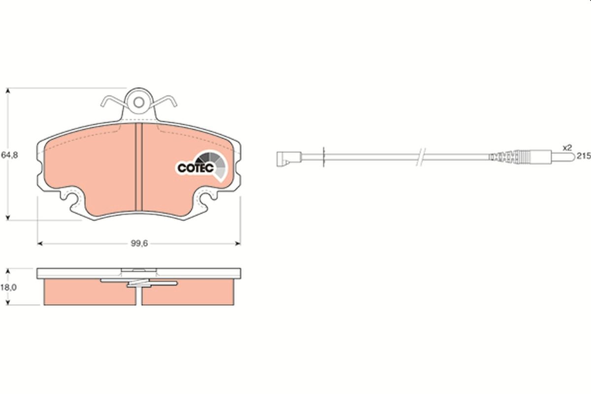 Set of brake linings, disc brake