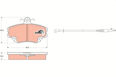 Set of brake linings, disc brake