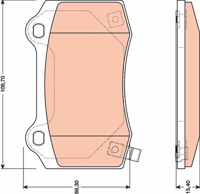 Set of brake linings, disc brake