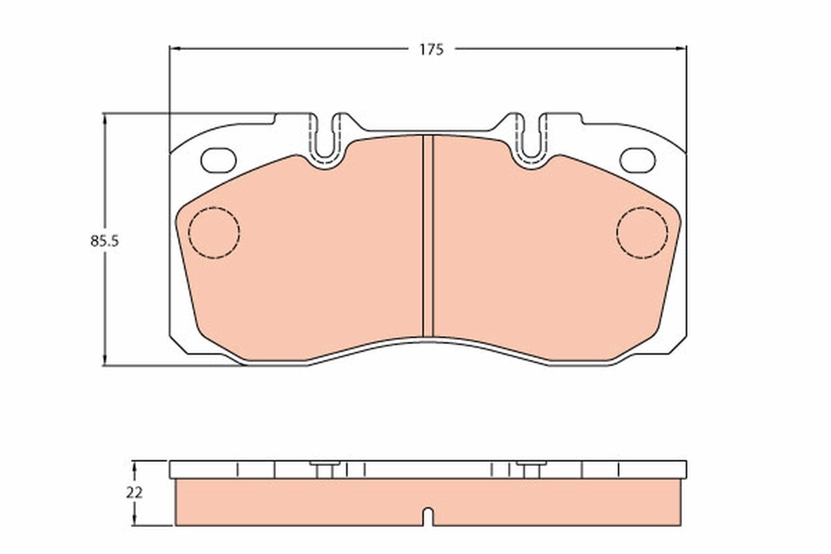 Set of brake linings, disc brake