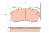 Set of brake linings, disc brake