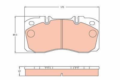 Set of brake linings, disc brake