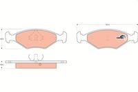 Set of brake linings, disc brake