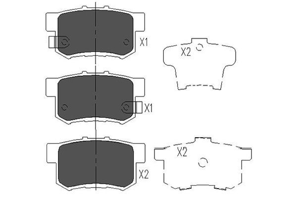 Set of brake linings, disc brake