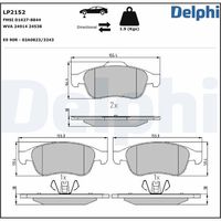 Set of brake linings, disc brake