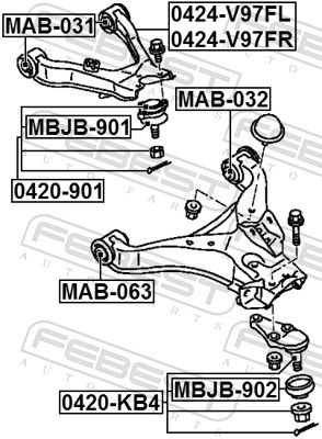 Repair kit, lower/upper ball joint