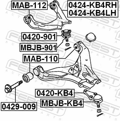 Repair kit, lower/upper ball joint