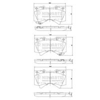 Set of brake linings, disc brake