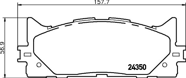 Set of brake linings, disc brake