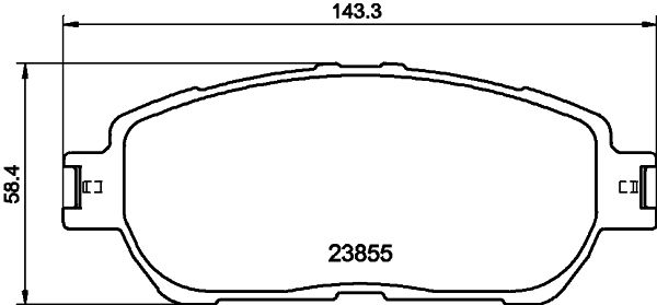 Set of brake linings, disc brake