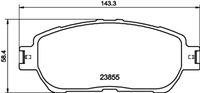 Set of brake linings, disc brake