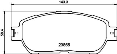 Set of brake linings, disc brake