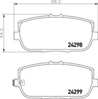 Set of brake linings, disc brake