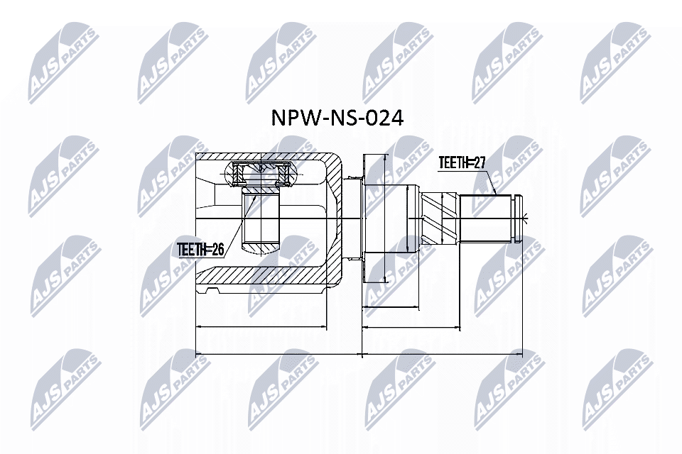 Set of hinges, drive shaft