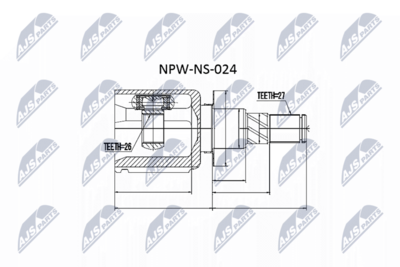 Set of hinges, drive shaft