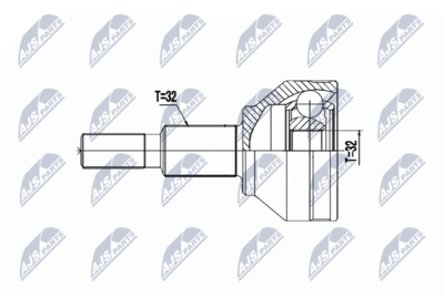 Set of hinges, drive shaft