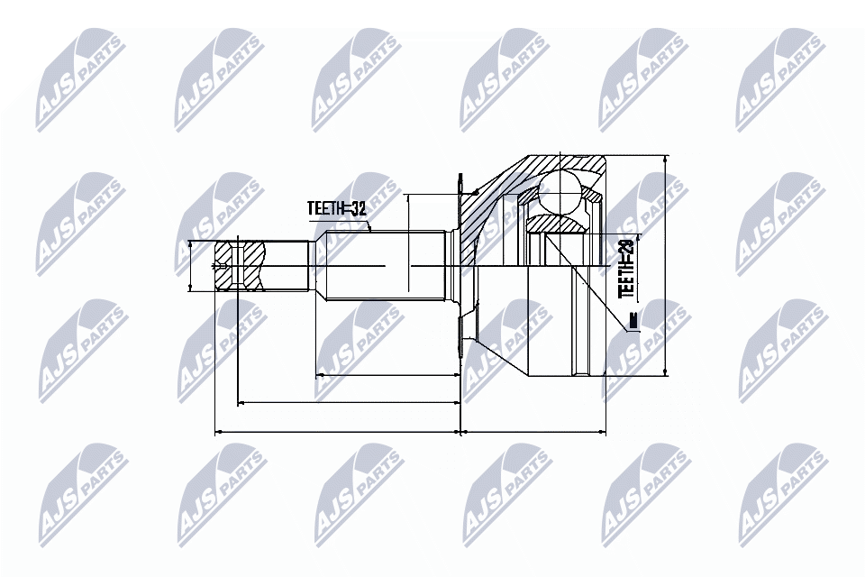 Set of hinges, drive shaft