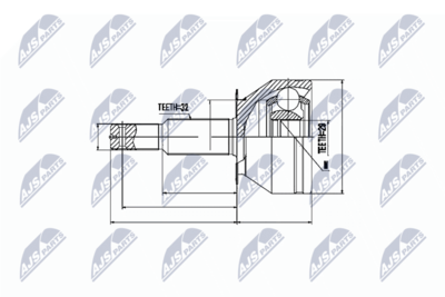 Set of hinges, drive shaft