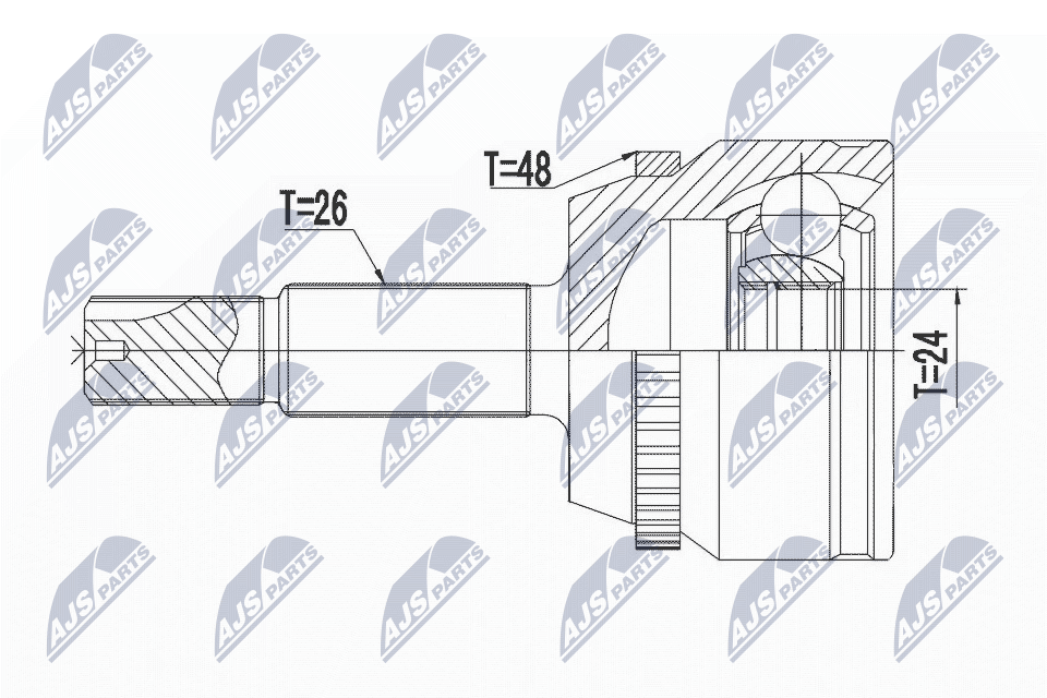 Set of hinges, drive shaft