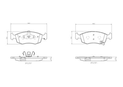 Set of brake linings, disc brake