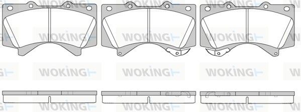 Set of brake linings, disc brake