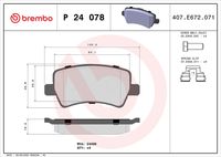 Set of brake linings, disc brake