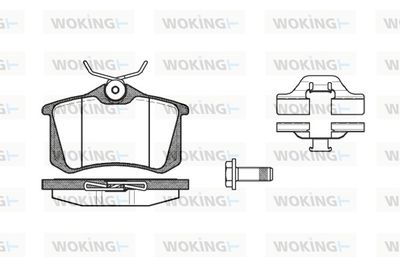 Set of brake linings, disc brake