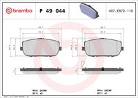 Set of brake linings, disc brake