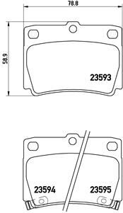 Set of brake linings, disc brake