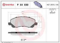 Set of brake linings, disc brake