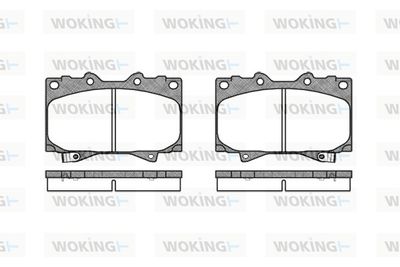 Set of brake linings, disc brake