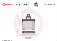 Set of brake linings, disc brake