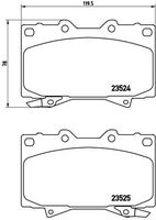 Set of brake linings, disc brake